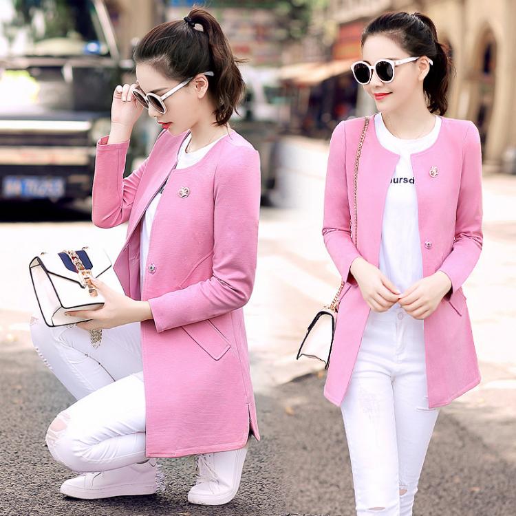 新しい2017ブレザーやジャケット媒体-ロングスリム女性のスーツ女性のブレザー正式なソリッドカラーのスーツ女性ブレザーコート.jpg